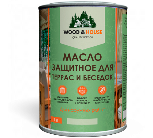 Заказать МАСЛО ЗАЩИТНОЕ ДЛЯ ТЕРРАС И БЕСЕДОК WOOD & HOUSE в Уфе, Республика Башкортостан