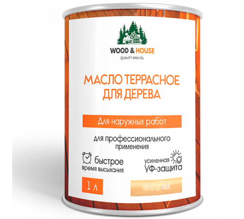 Заказать МАСЛО ТЕРРАСНОЕ ДЛЯ ДЕРЕВА WOOD & HOUSE в Уфе, Республика Башкортостан